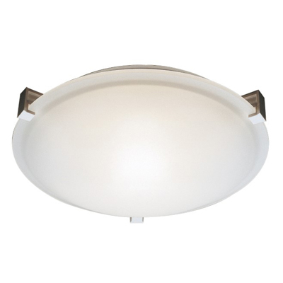 Trans Globe Lighting 59007 BN Frosted Clipped 15" Flushmount in Brushed Nickel